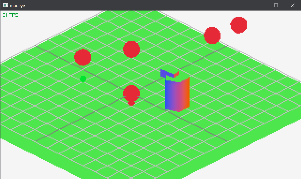 Screenshot of WIP 3D pixel art setup using Raylib.